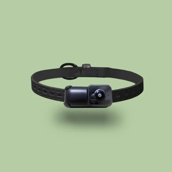 Black wifi camera neckband recorder showing compact design and front-facing lens for hands-free 1080P video capture.