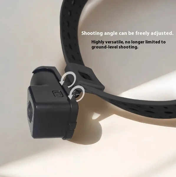 Black wifi camera neckband recorder showing compact design and front-facing lens for hands-free 1080P video capture.