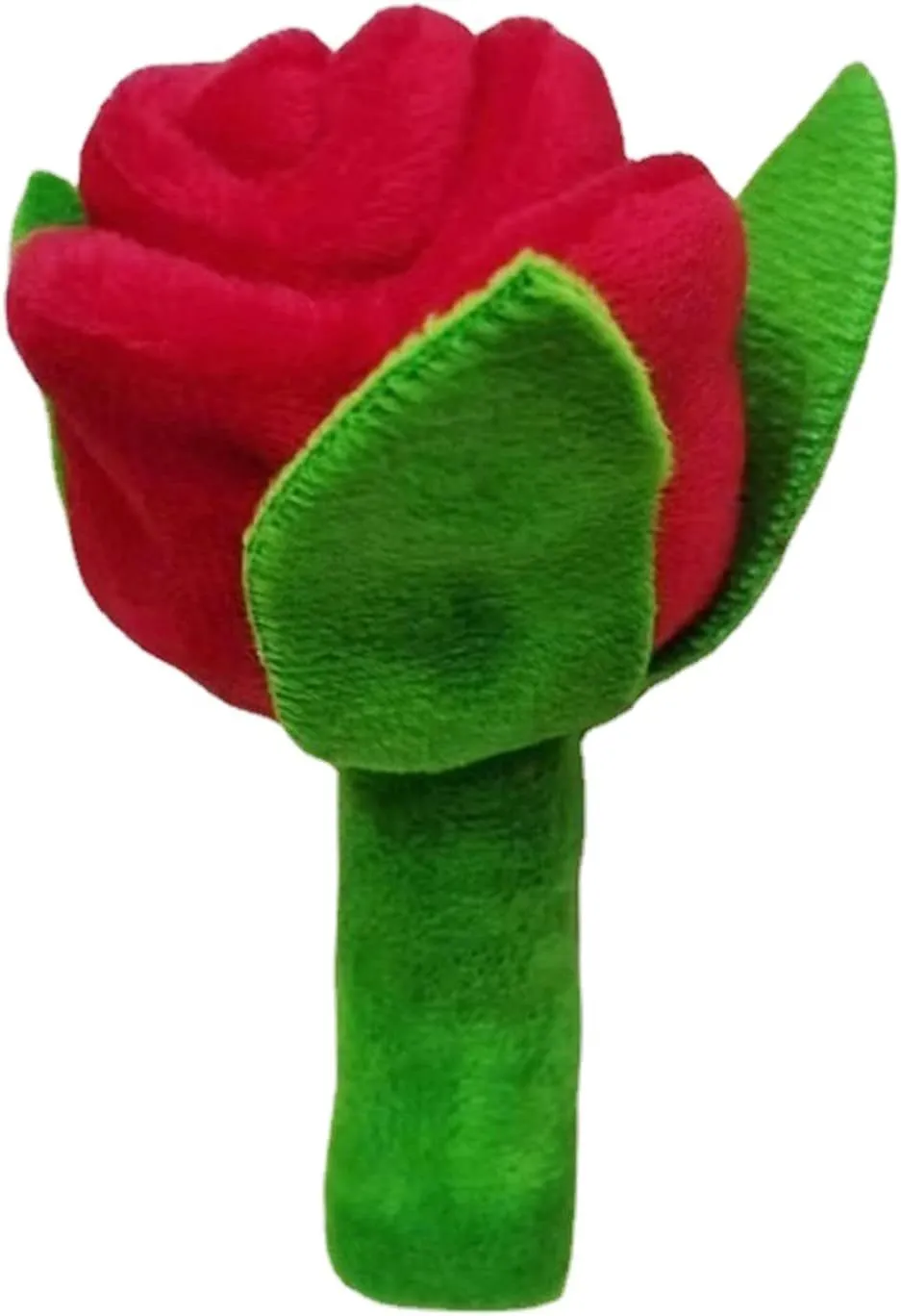 Plush rose flower dog chew toy with squeaker for small and large dogs