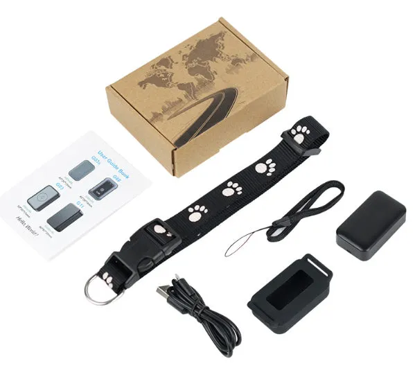 P03 Smart GPS Wireless Pet Tracker in black with ABS casing and 800mAh battery
