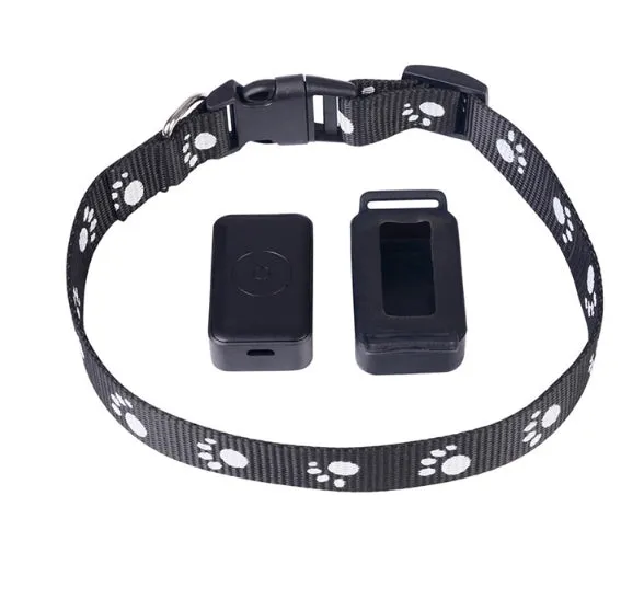 P03 Smart GPS Wireless Pet Tracker in black with ABS casing and 800mAh battery
