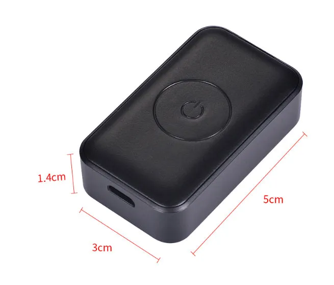 P03 Smart GPS Wireless Pet Tracker in black with ABS casing and 800mAh battery