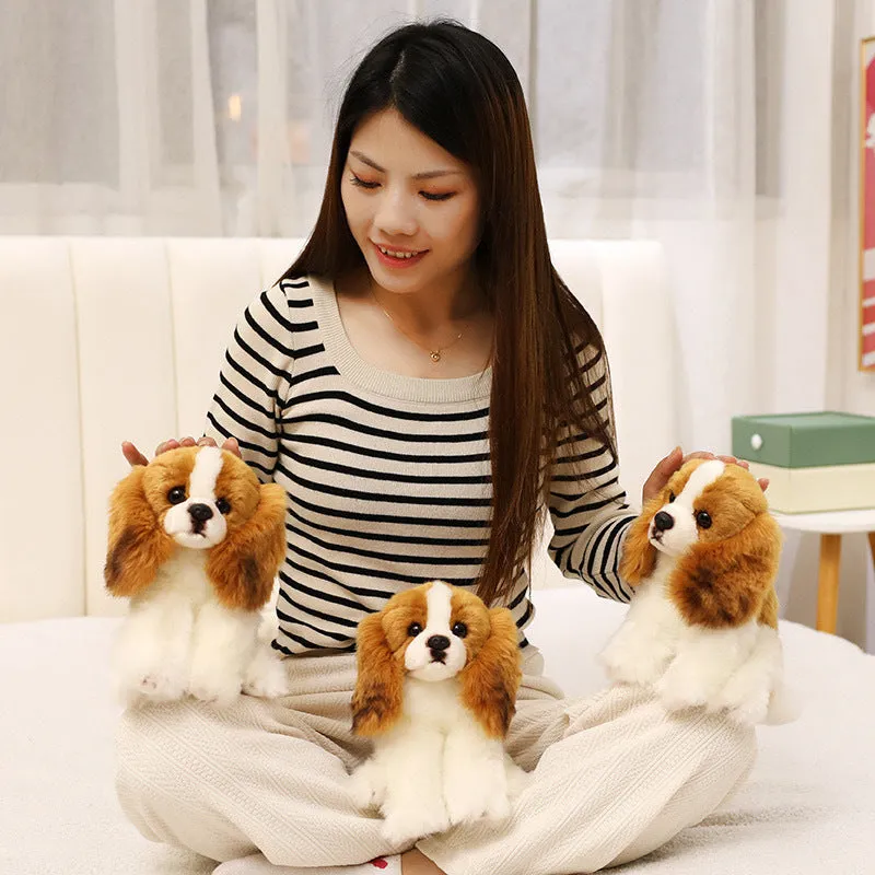 Beagle plush toy simulation dog doll 20cm yellow and white soft stuffed animal