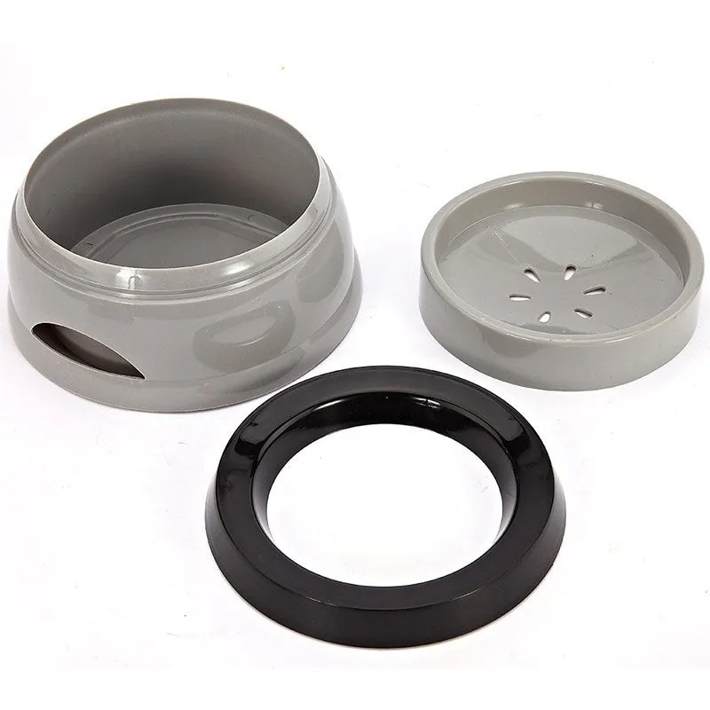 Blue no-spill floating pet water bowl with 750ml capacity for dogs and cats
