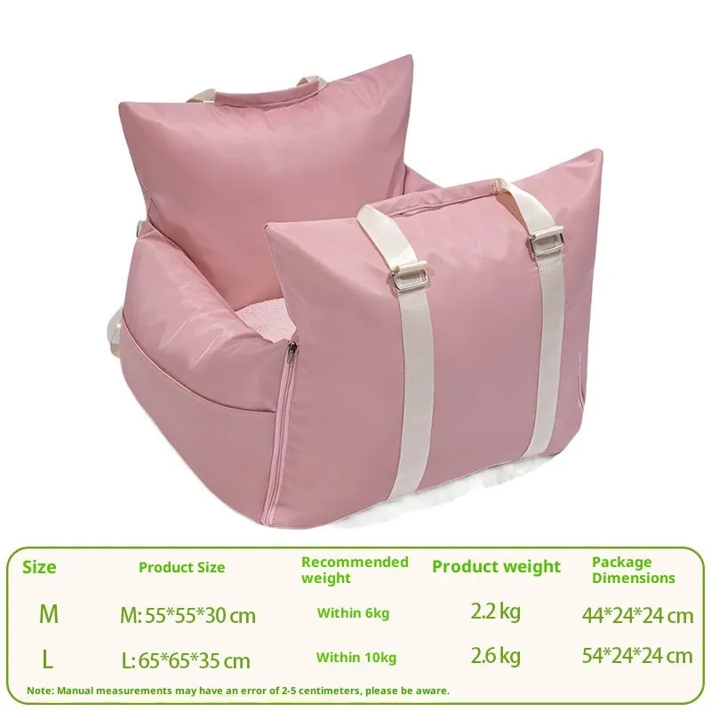 Waterproof non-slip car kennel for dogs in olive green double seat size 65x65x35 cm