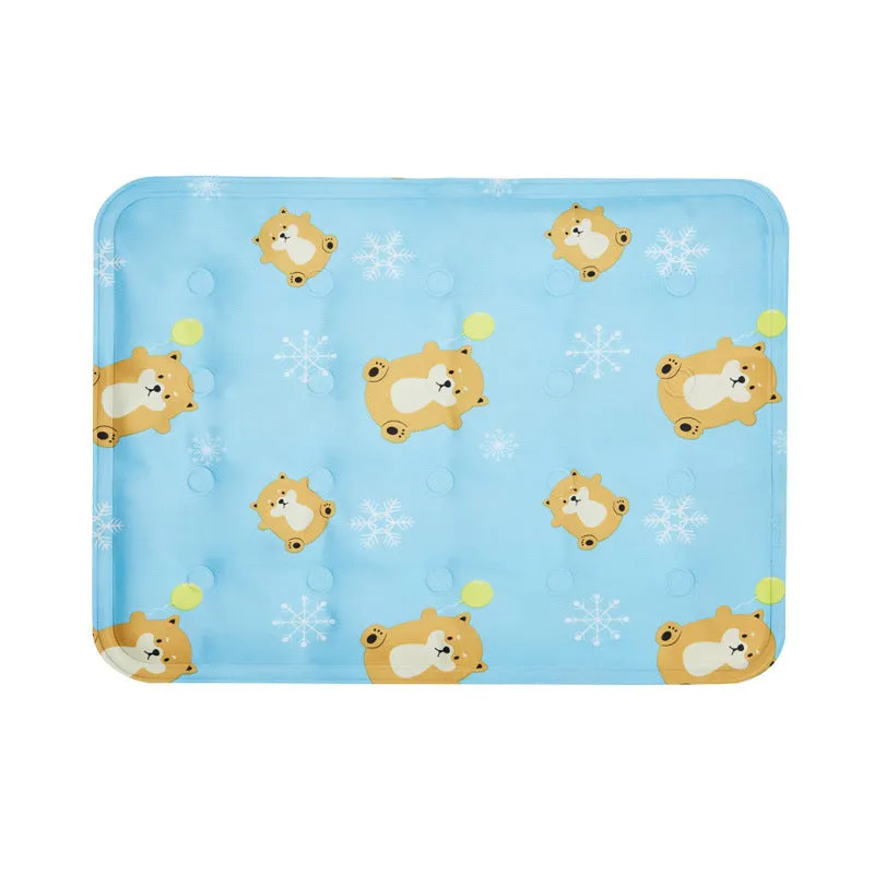 Grey pet ice mat 40x30cm with soft ice gel filling for small kittens and puppies