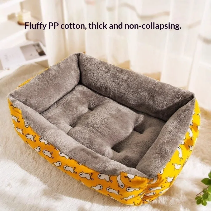 Thickened pet bed in Nordic Style Gray for dogs and kittens, all seasons, available in sizes L to 3XL
