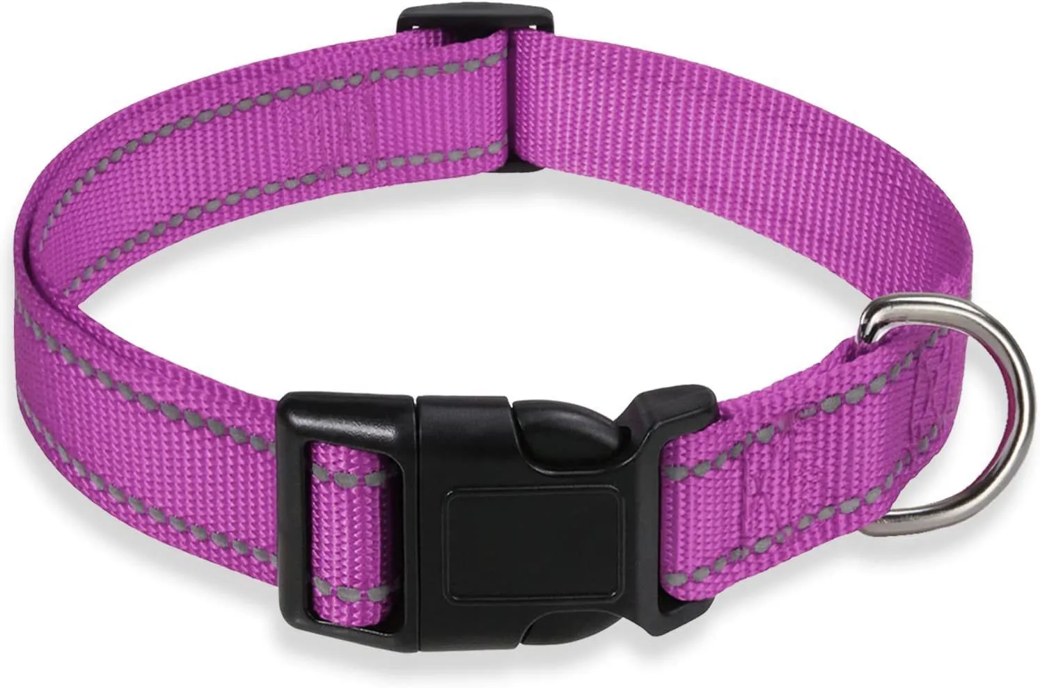 Adjustable nylon dog collar with chest strap in multiple colour options