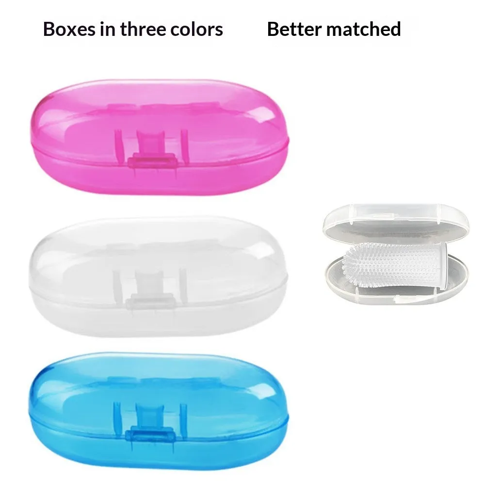 360-degree silicone finger toothbrush for dogs and cats in blue with soft bristles on a white background
