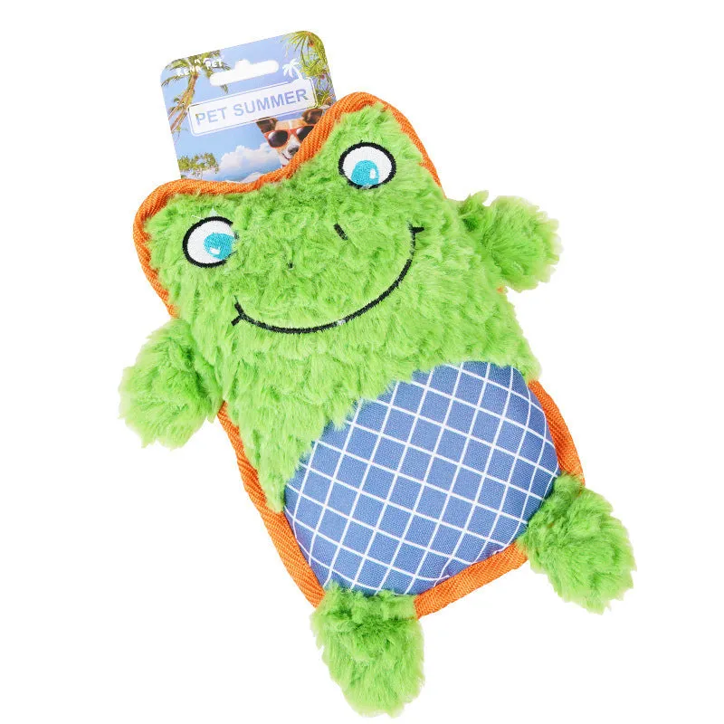 Blue green pink sound dog chew toy for puppies with bite-resistant stuffed construction