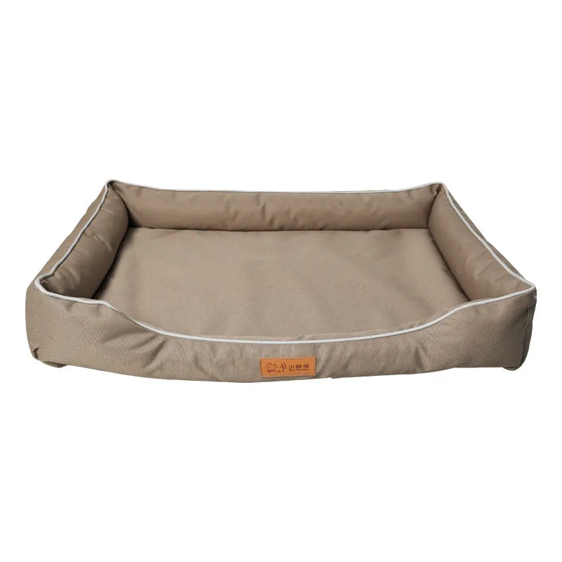 Four season Oxford fabric dog bed in gray with removable cover, available in multiple sizes for dogs