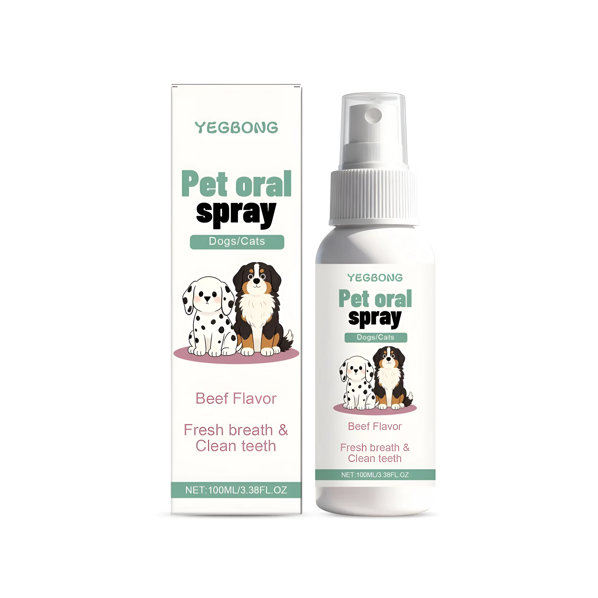 Pet oral spray bottle 100ml with honeysuckle and enzymes for dog and cat dental care