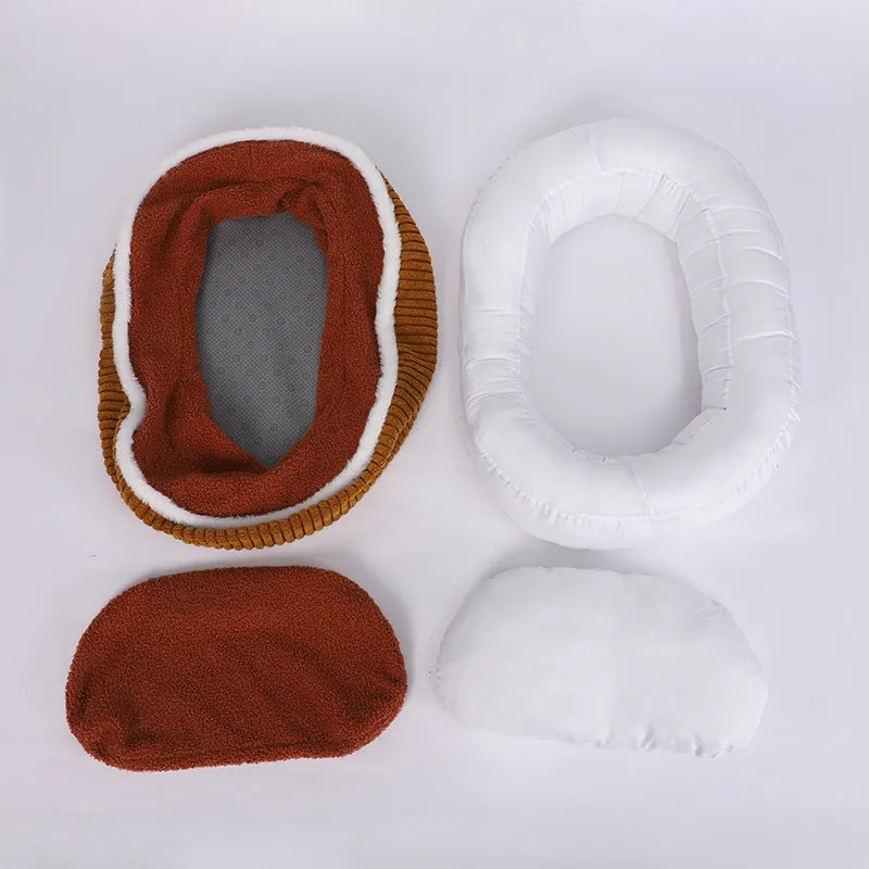 New autumn-winter pet bed with thick soft plush cushion in three sizes and colours