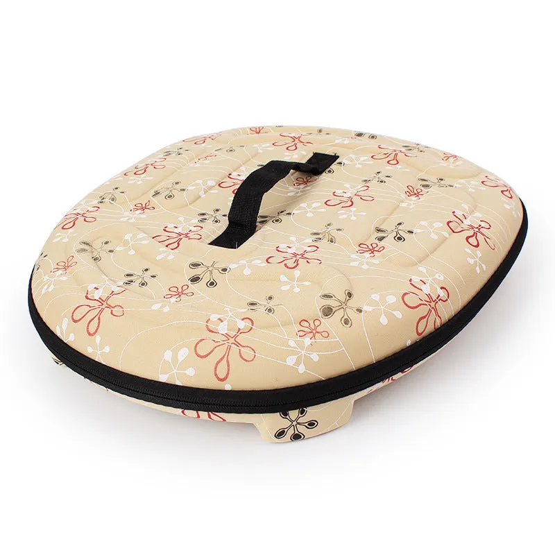 Portable foldable EVA pet handbag for dogs and cats, champagne colour, 45x35x32cm, on a light background
