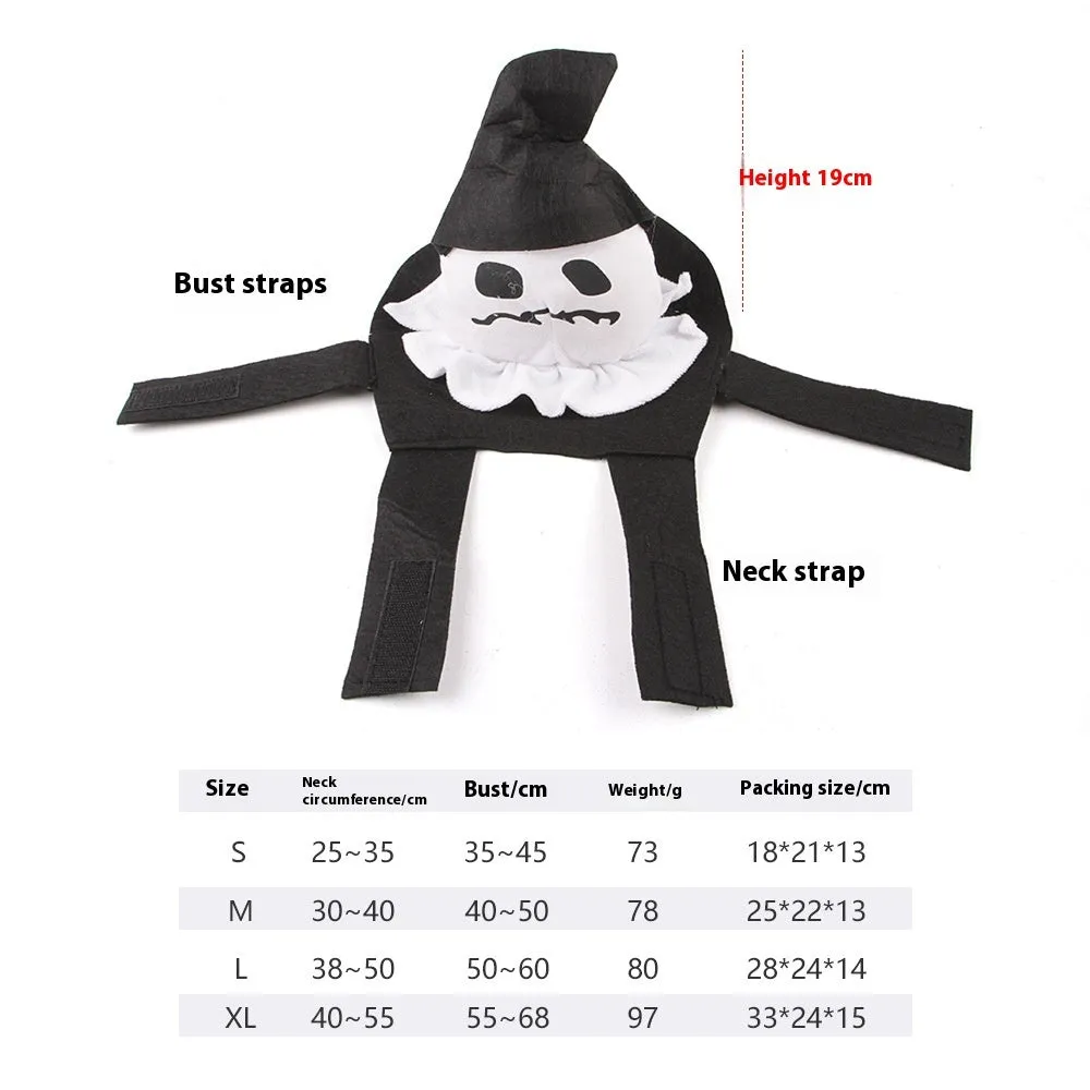 Dog wearing Halloween costume with ghost or pumpkin ghost design in PP cotton fabric
