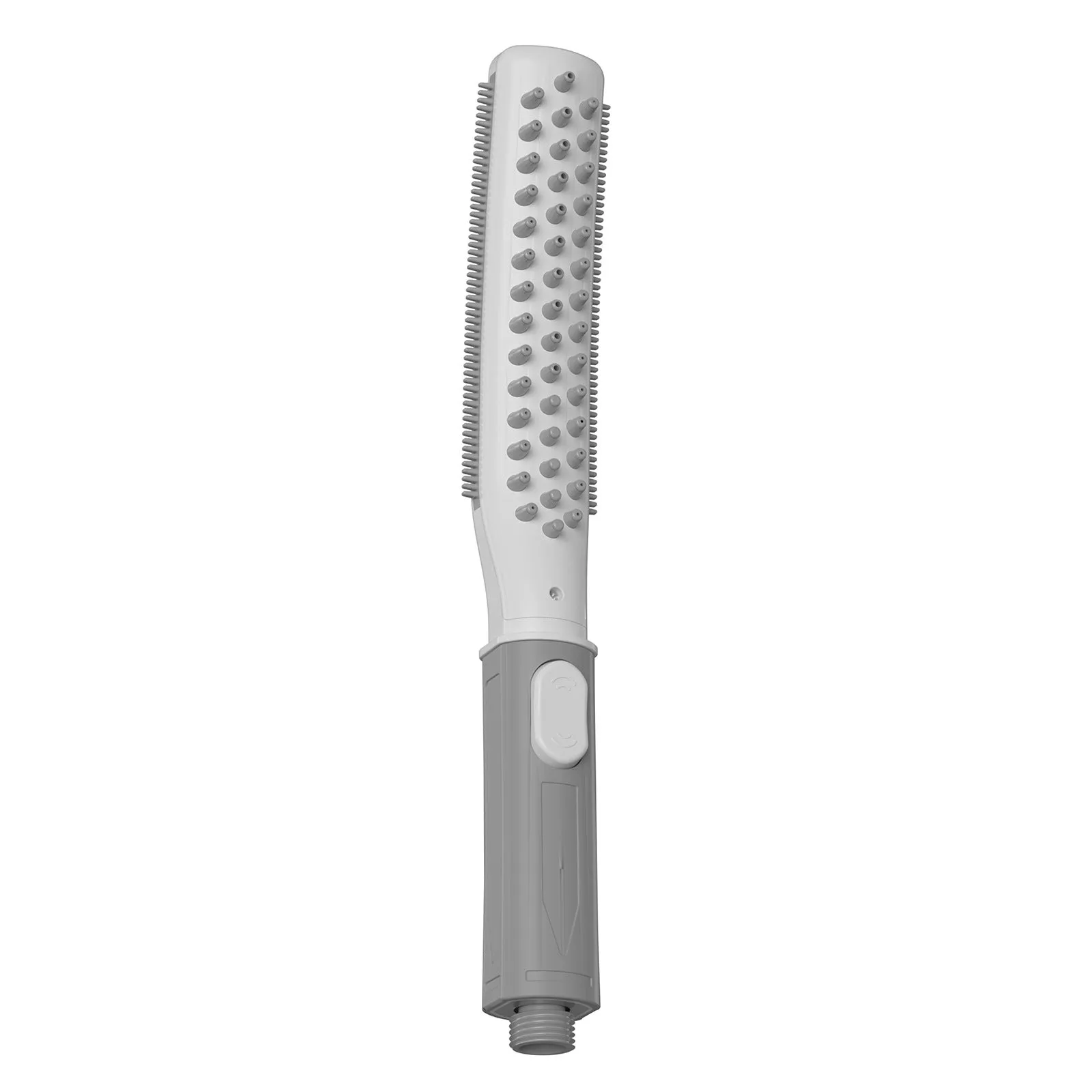 Pet bathing brush showerhead for dogs with ABS plastic handle and soft bristles in blue and gray colour