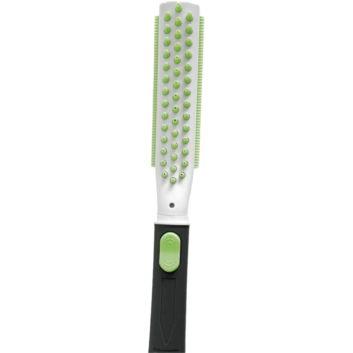 Pet bathing brush showerhead for dogs with ABS plastic handle and soft bristles in blue and gray colour