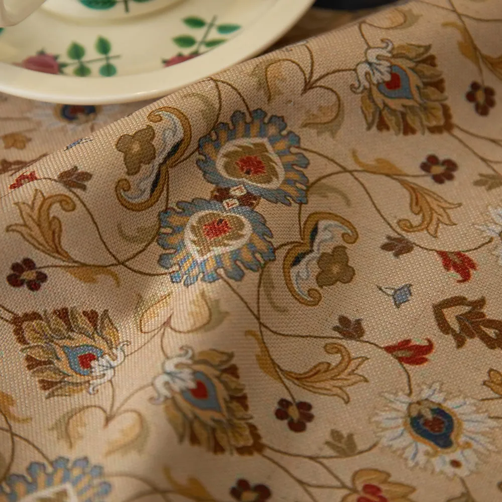 American floral polyester fringe table runner 40x180cm yellow green red for dining table decoration