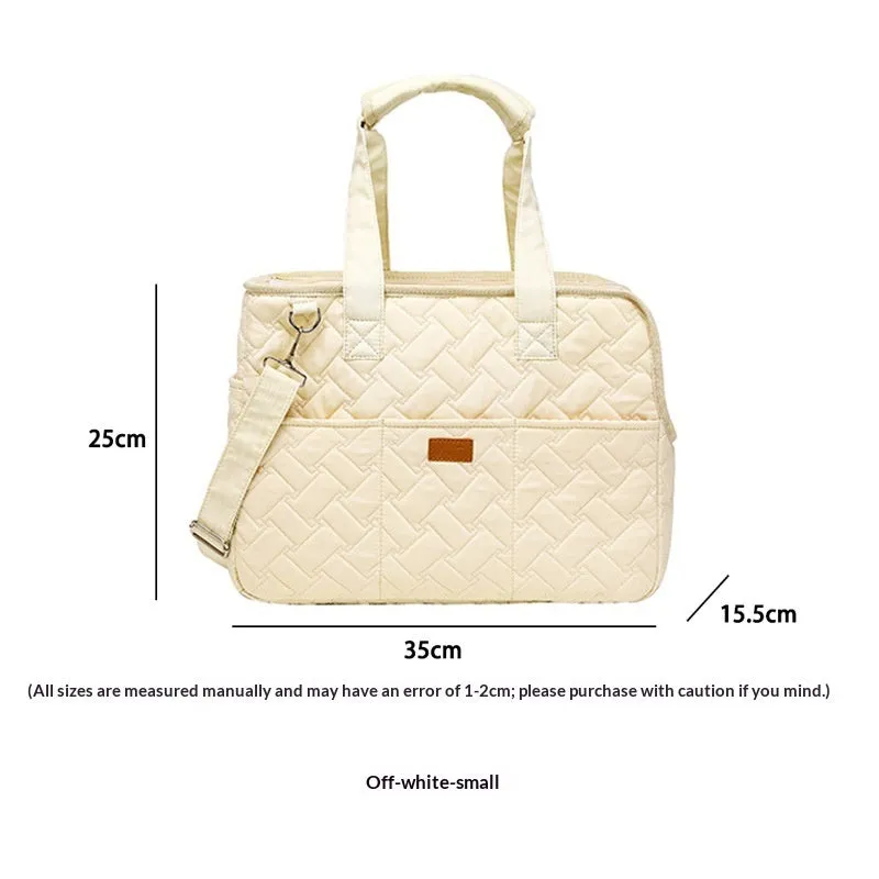 Handy lightweight canvas cat pet crossbody bag in beige, crossbody strap, large size
