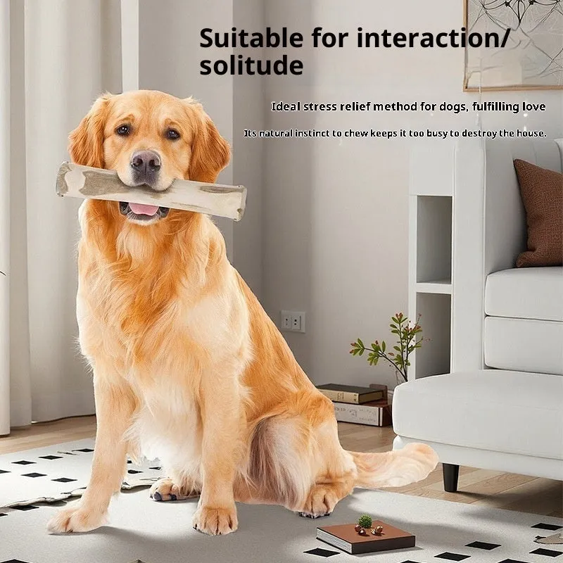 Coffee wood dog toy chew stick in twisted style with original wood colour, size options from S to XL