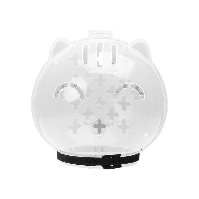 Pet anti-scratch bite cat space hood head cover made of PP/PE material for grooming
