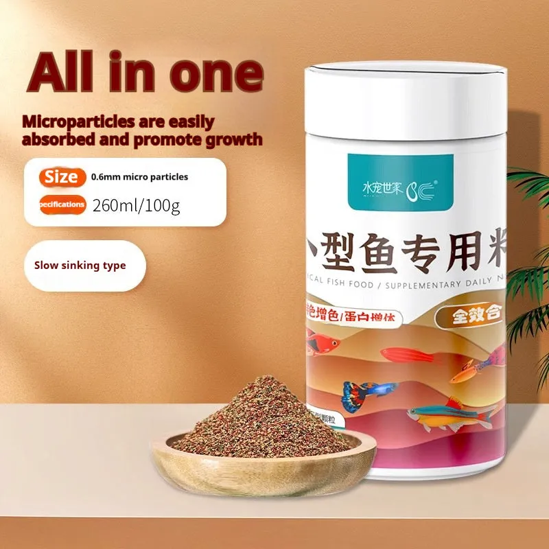 Small fish food traffic lights ornamental fish granular feed bottle with protein and size options