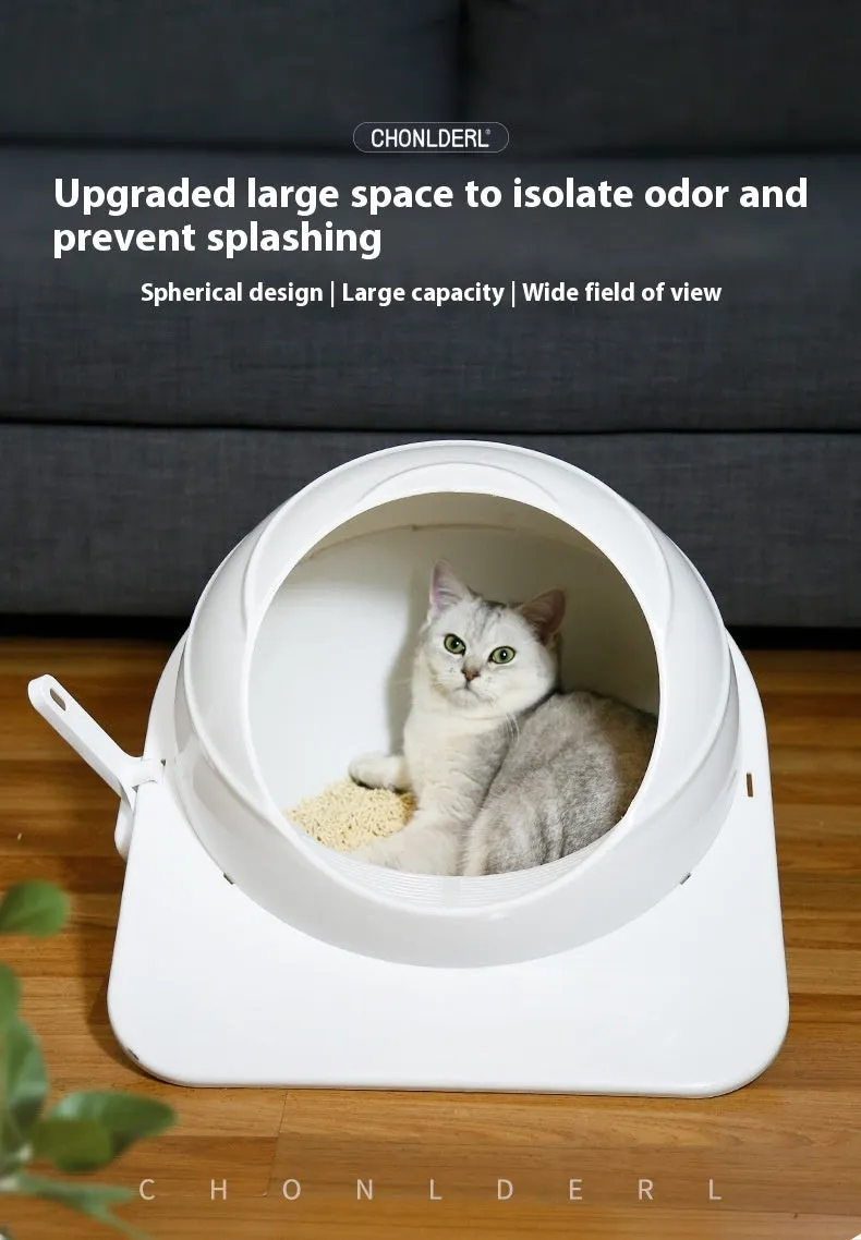 Large Ariston coloured enclosed cat litter tray with deodorising lid and carry handle