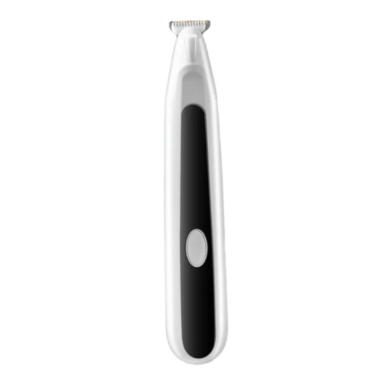 Pet hair clipper for cats and small dogs in blue, pink, and white, with compact G10 body