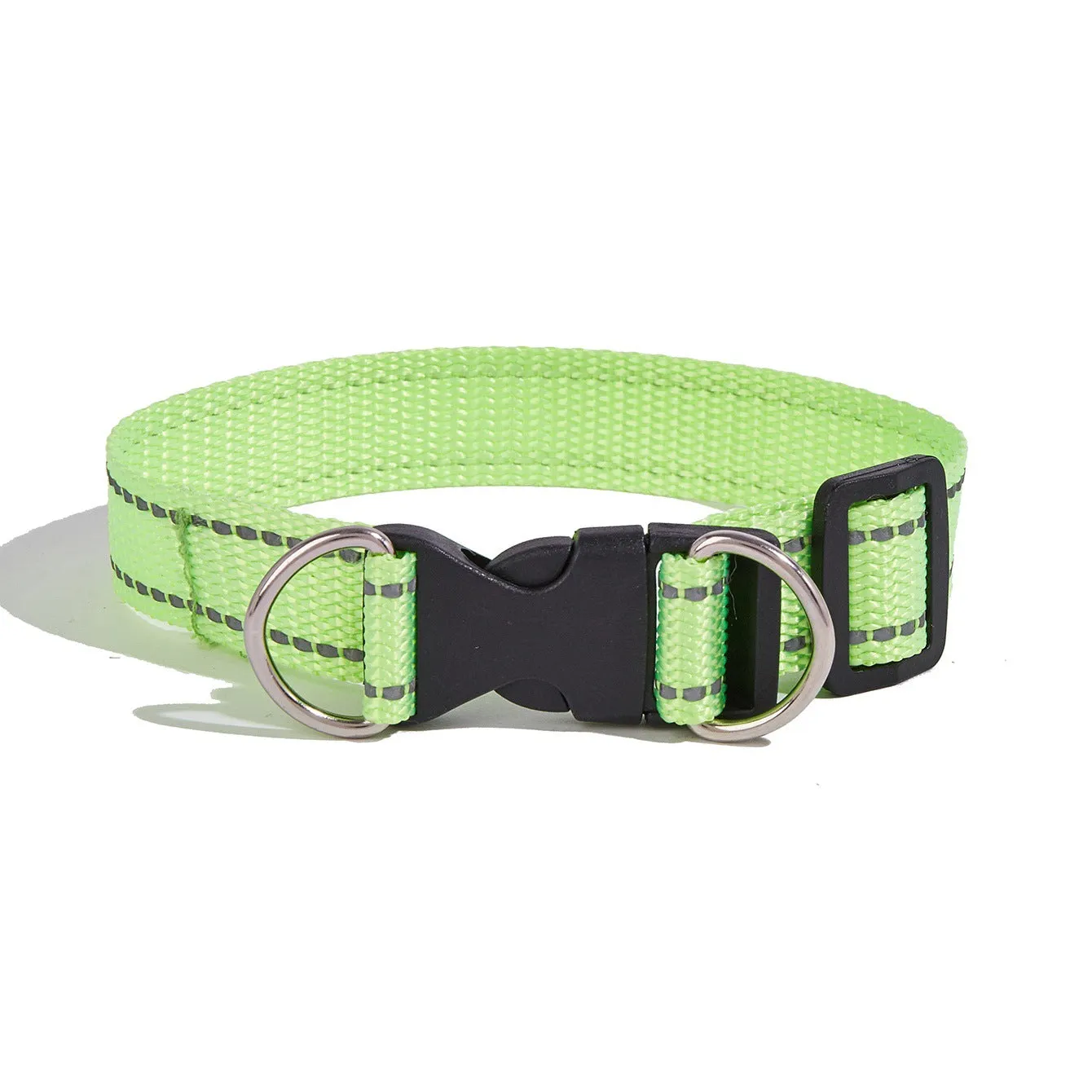 Nylon hand holding rope dog chain and collar set in multiple colours with 1.2 metre rope length