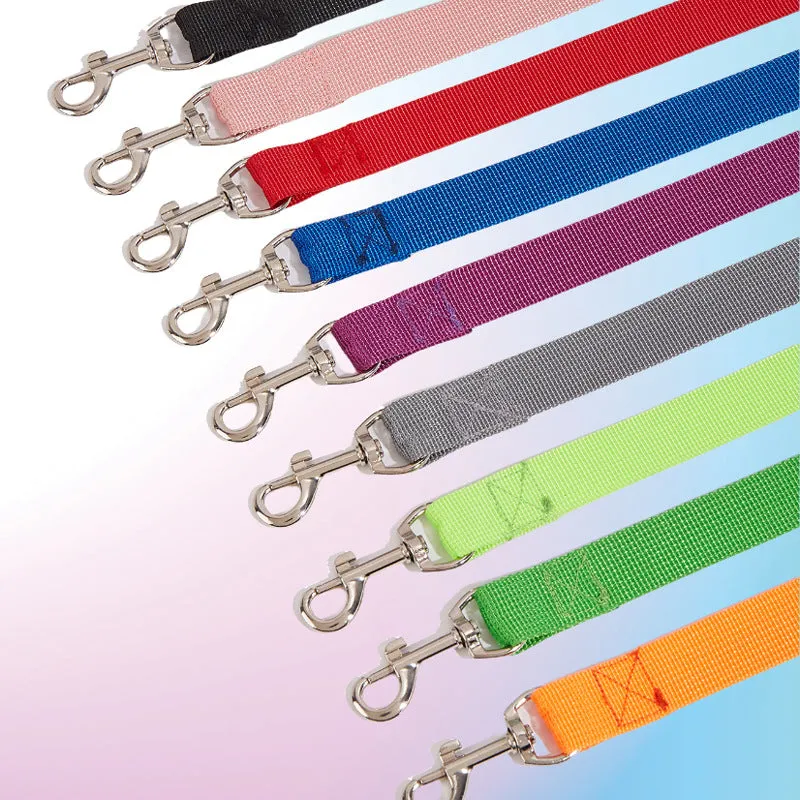 Nylon hand holding rope dog chain and collar set in multiple colours with 1.2 metre rope length