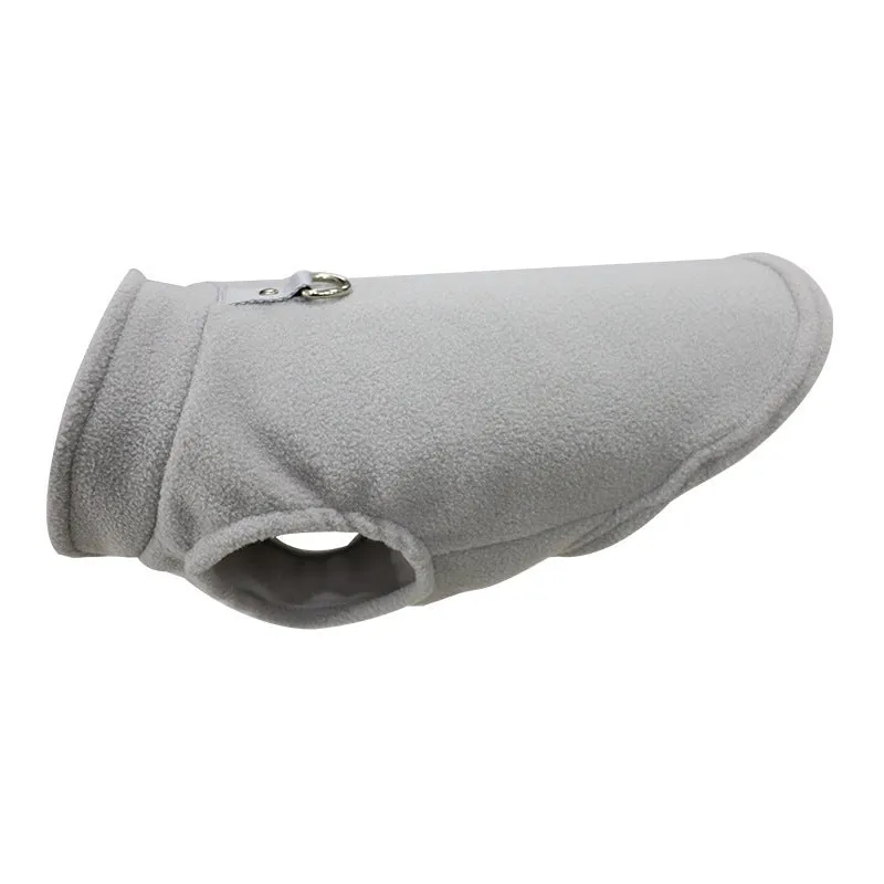 Polar fleece dog waistcoat winter coat in solid colours including red, black, blue, grey, green, purple, pink, brown