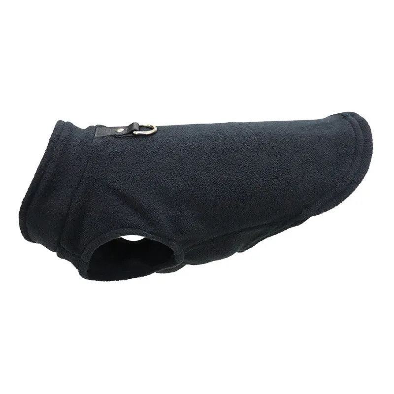 Polar fleece dog waistcoat winter coat in solid colours including red, black, blue, grey, green, purple, pink, brown