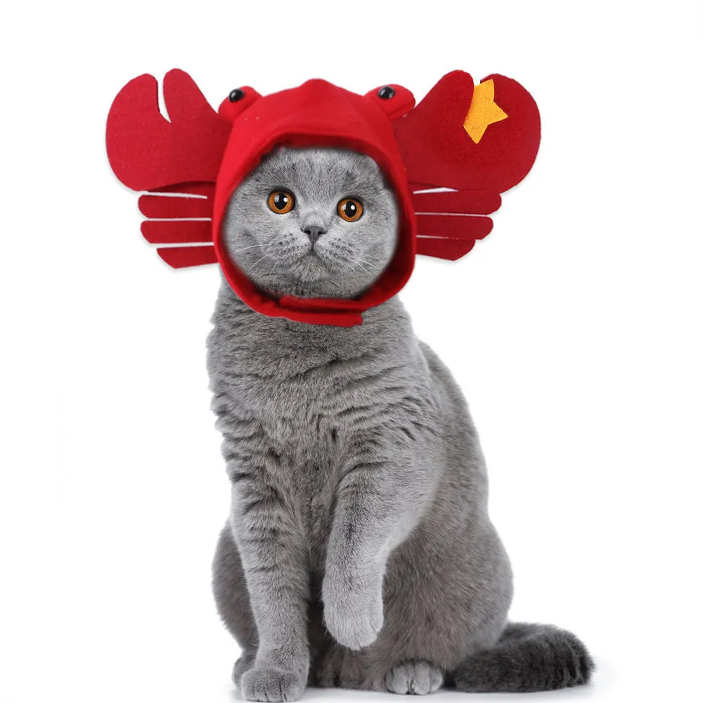Embroidered cloth pet headgear with sunflower design for cat costume and dress-up occasions