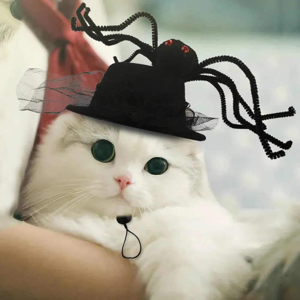Embroidered cloth pet headgear with sunflower design for cat costume and dress-up occasions