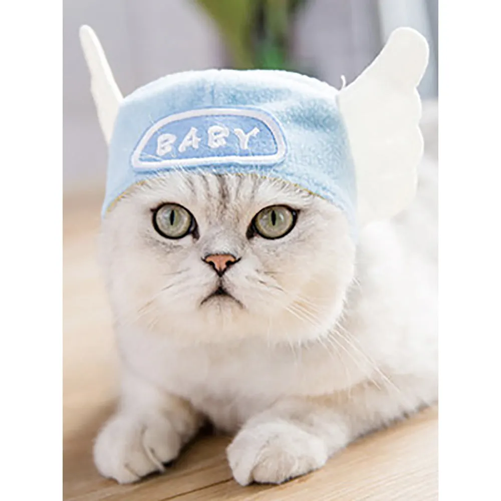 Embroidered cloth pet headgear with sunflower design for cat costume and dress-up occasions