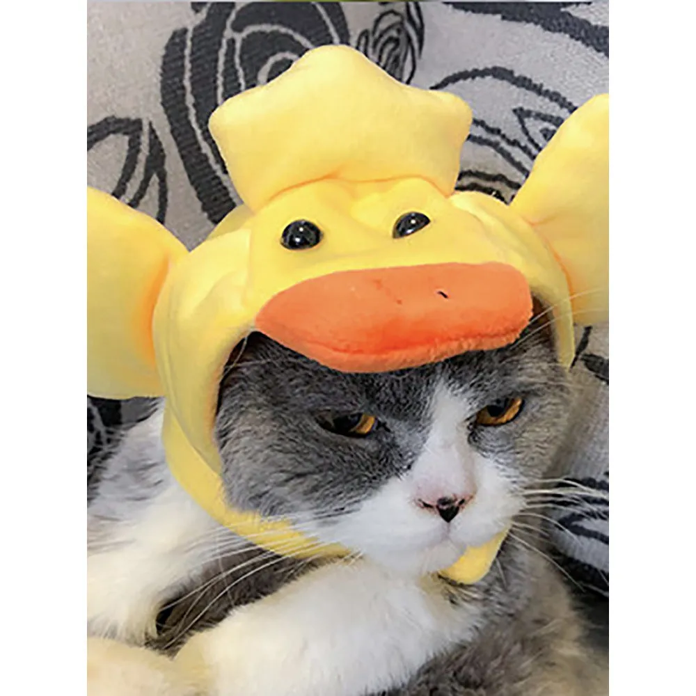 Embroidered cloth pet headgear with sunflower design for cat costume and dress-up occasions