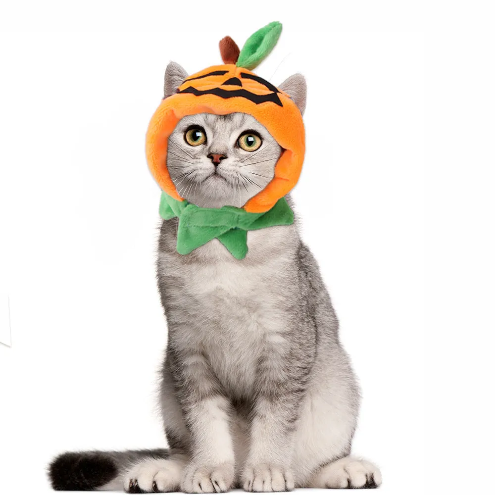 Embroidered cloth pet headgear with sunflower design for cat costume and dress-up occasions