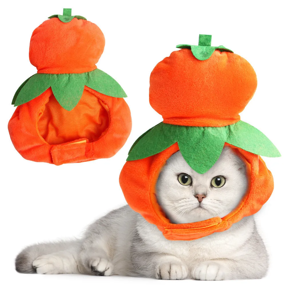 Embroidered cloth pet headgear with sunflower design for cat costume and dress-up occasions
