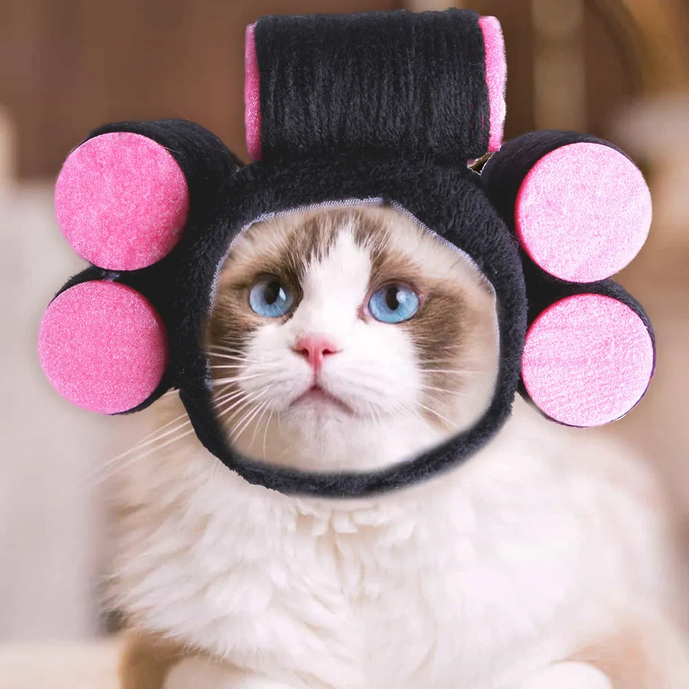 Embroidered cloth pet headgear with sunflower design for cat costume and dress-up occasions