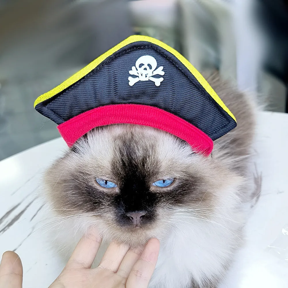 Embroidered cloth pet headgear with sunflower design for cat costume and dress-up occasions