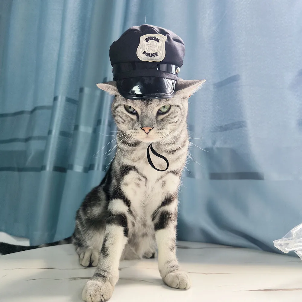 Embroidered cloth pet headgear with sunflower design for cat costume and dress-up occasions