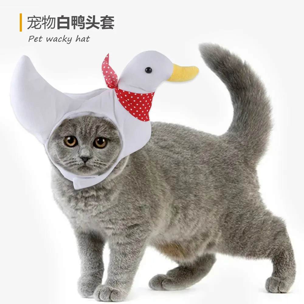 Embroidered cloth pet headgear with sunflower design for cat costume and dress-up occasions