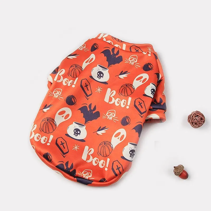 Wansheng fleece-lined dog sweater in an apricot colour with a matching triangular scarf, shown on a model dog.