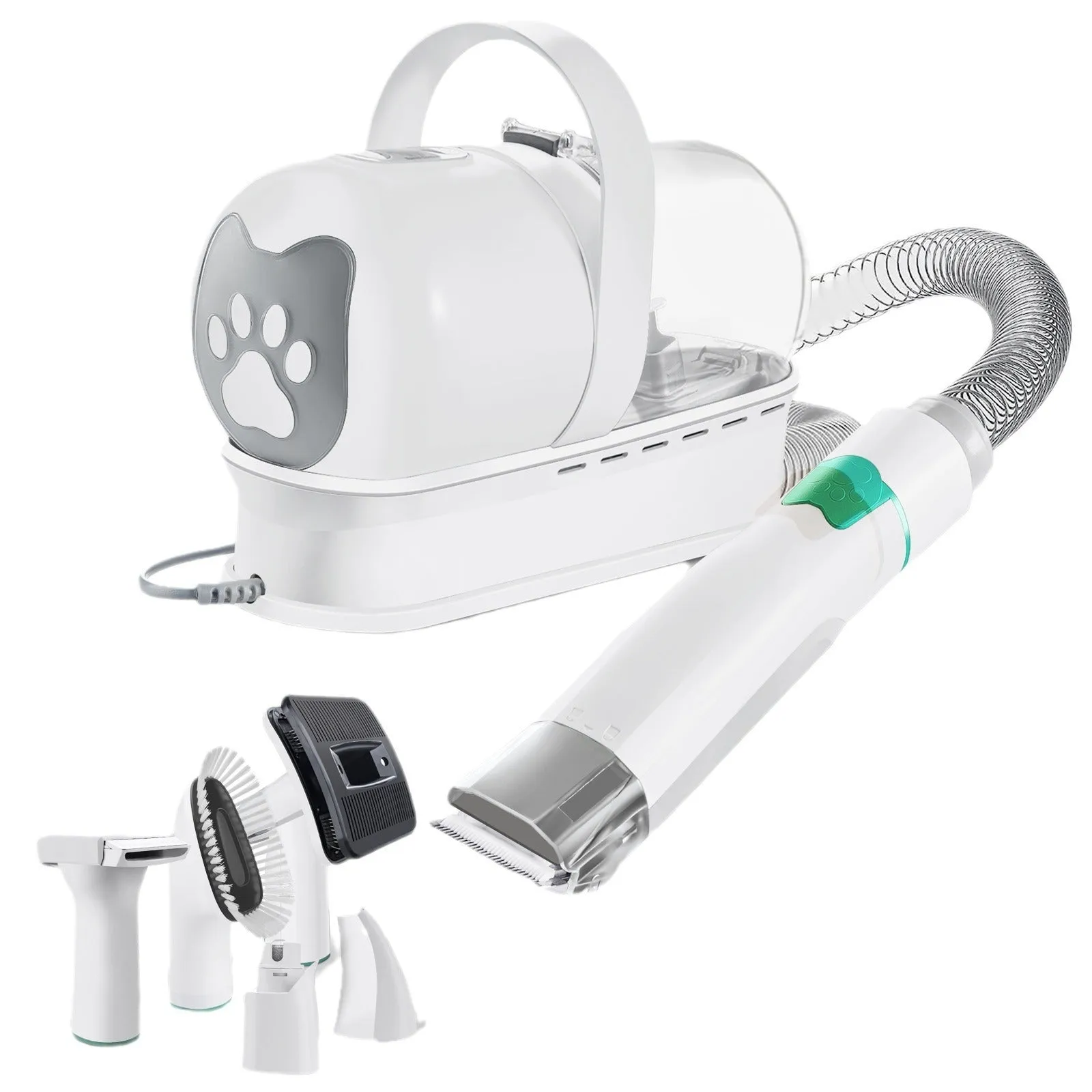 White ABS plastic corded pet grooming device with vacuum trimming function for dogs