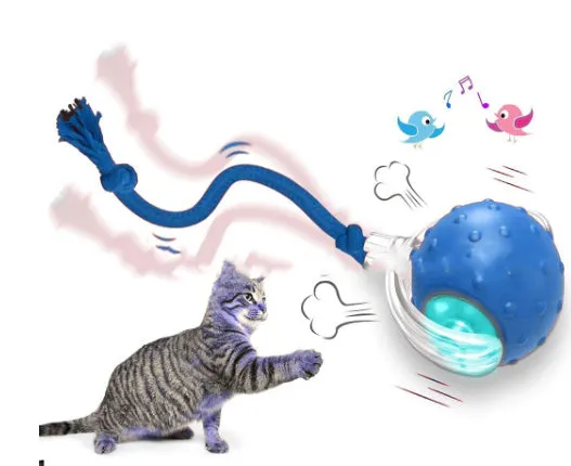 Red cat rolling ball toy with jingle bell for interactive indoor play with cats and kittens