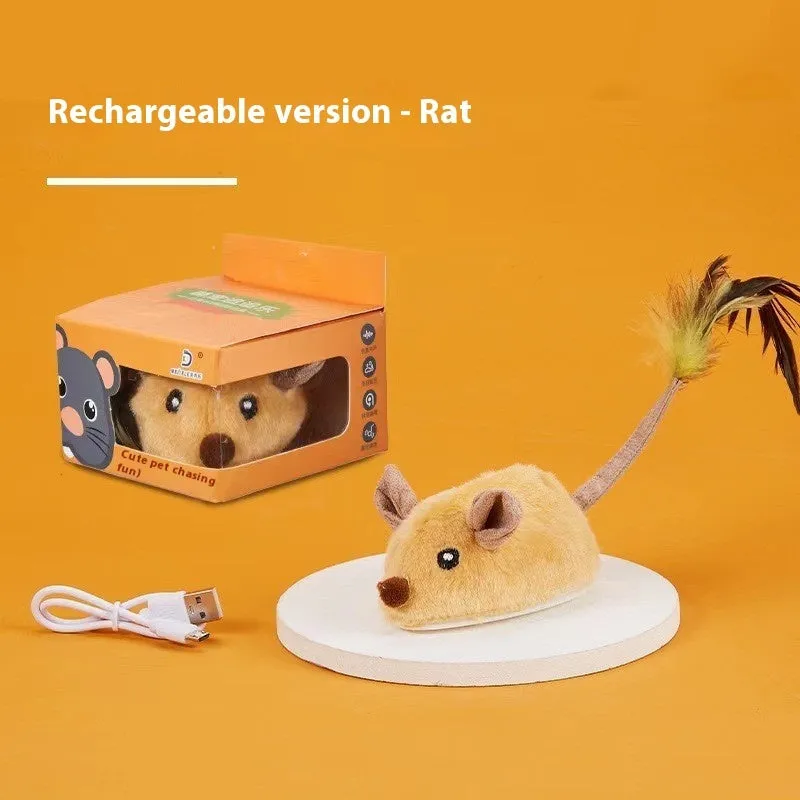 Simulation remote control plush cat toy with automatic induction movement in mouse designs