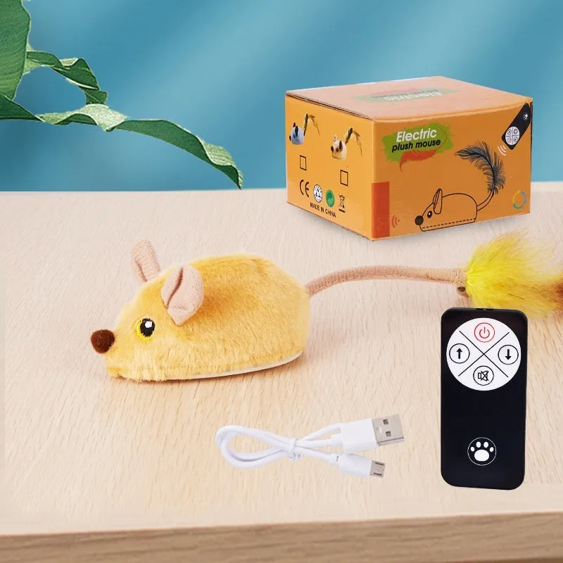 Simulation remote control plush cat toy with automatic induction movement in mouse designs
