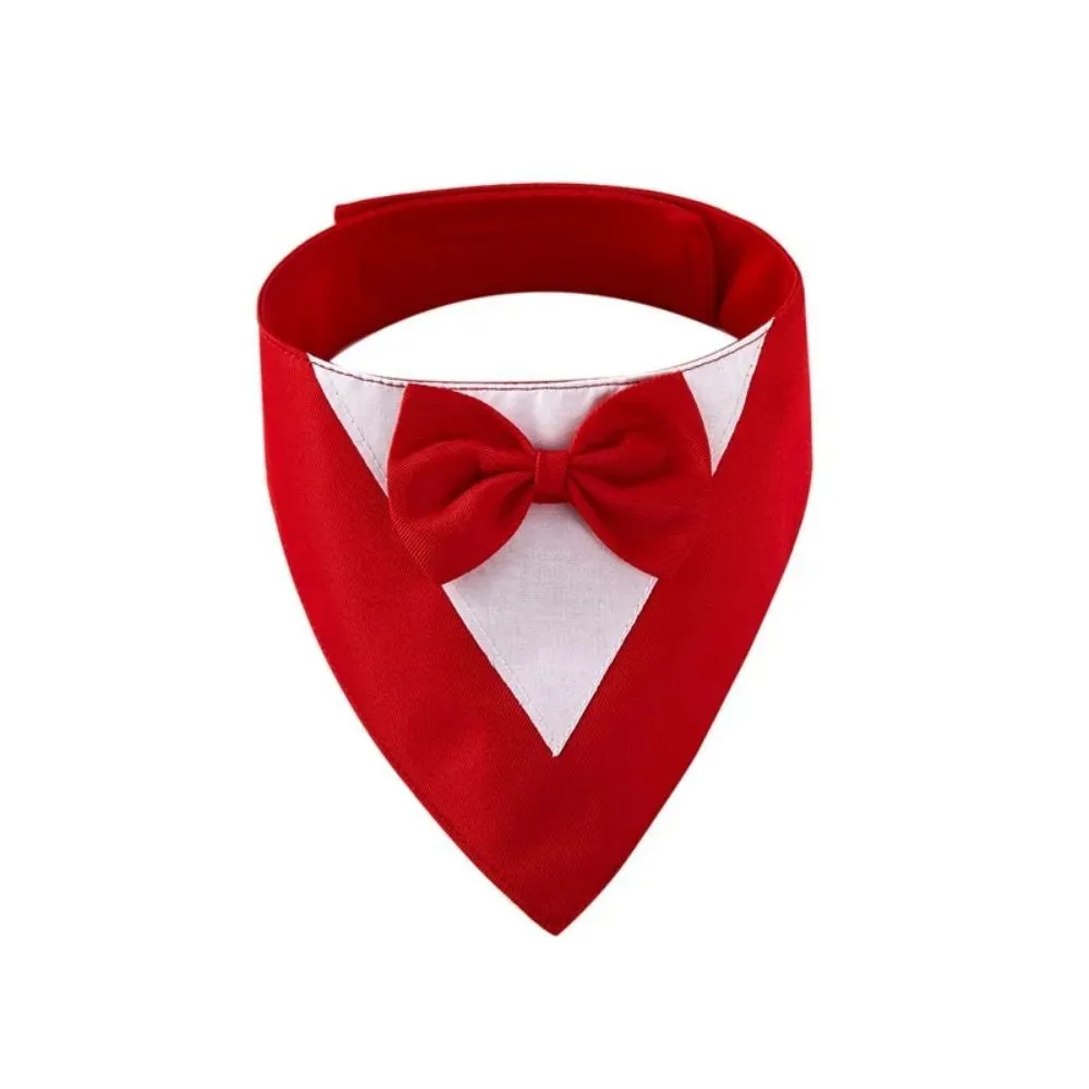 Colourful cotton dog bandana bib scarf with absorbent layer shown in multiple sizes on a collar.