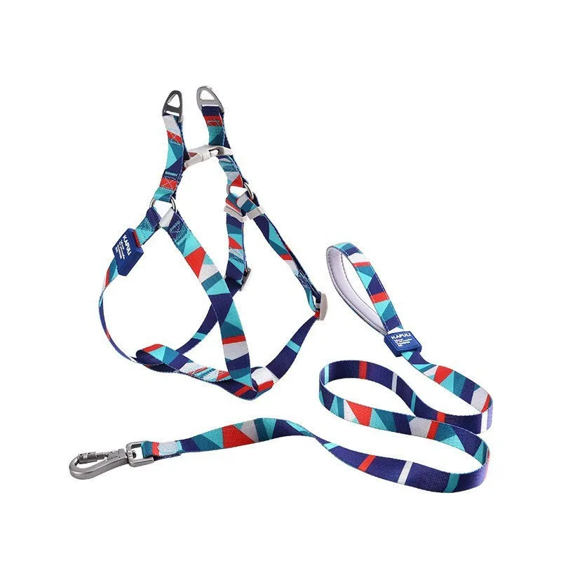 Polyester dog vest haulage rope package with chest strap and traction rope in multiple colours