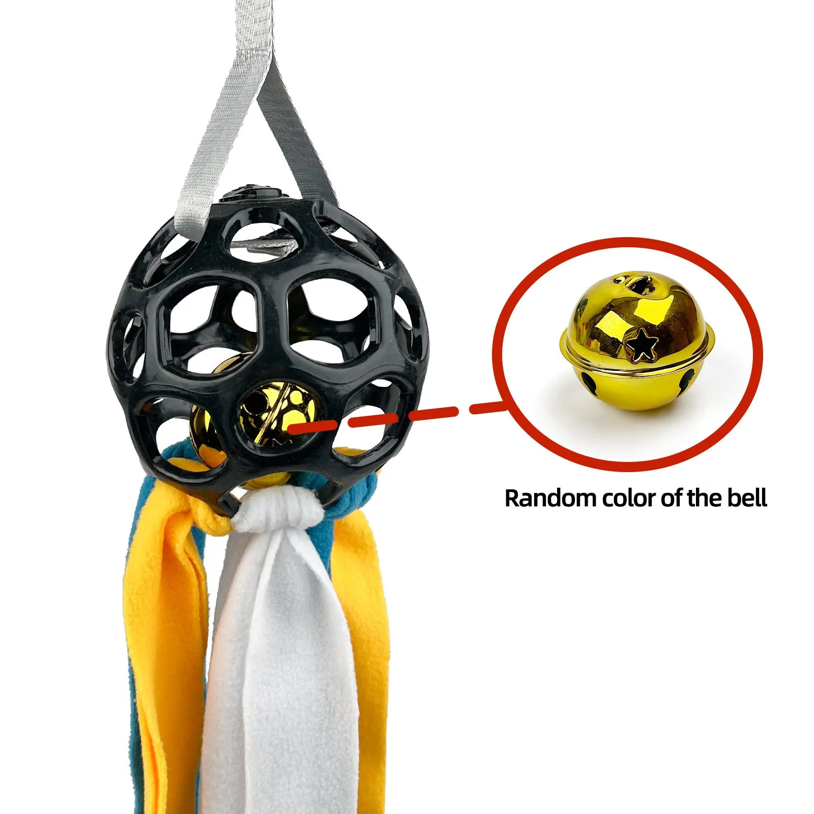 TPR hollow interactive toy ball for pets with bell sound in multiple colours